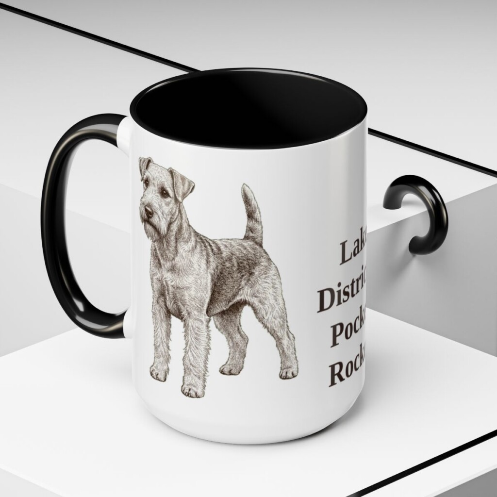 15oz Funny Lakeland Terrier Mug, Lake District's Pocket Rocket, Vintage Dog Coffee Mug, Dog Lover Gift