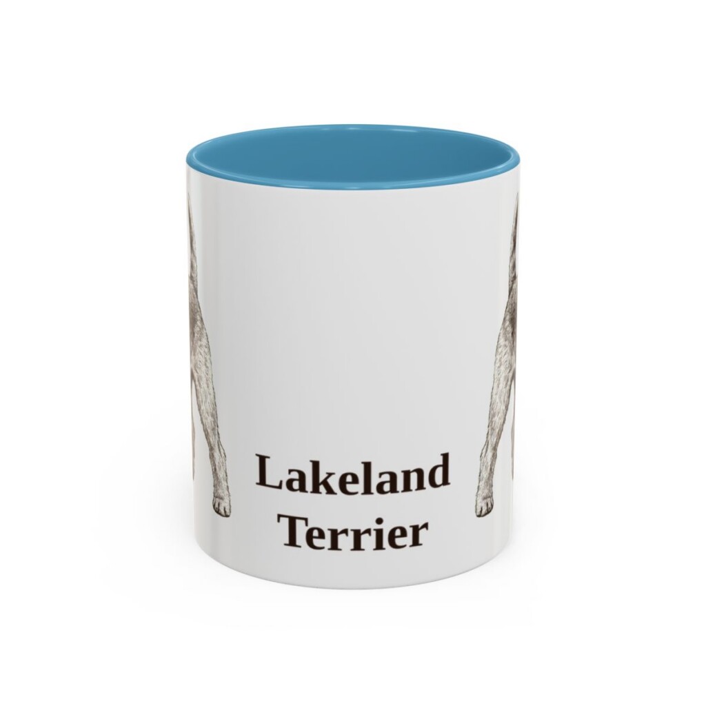 lakeland-terrier-mug-light-blue-3 11oz Lakeland Terrier Mug, Vintage Dog Portrait Coffee Mug, Dog Lover Gift
