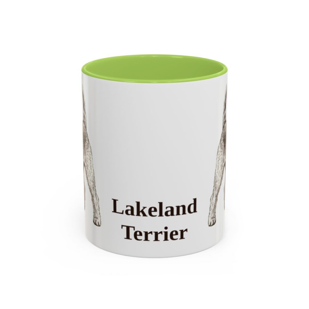 lakeland-terrier-mug-light-green-1 11oz Lakeland Terrier Mug, Vintage Dog Portrait Coffee Mug, Dog Lover Gift
