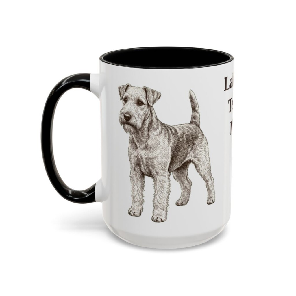 15oz Lakeland Terrier Dog Mom Mug, Vintage Sketch Coffee Mug, Dog Mom Gift