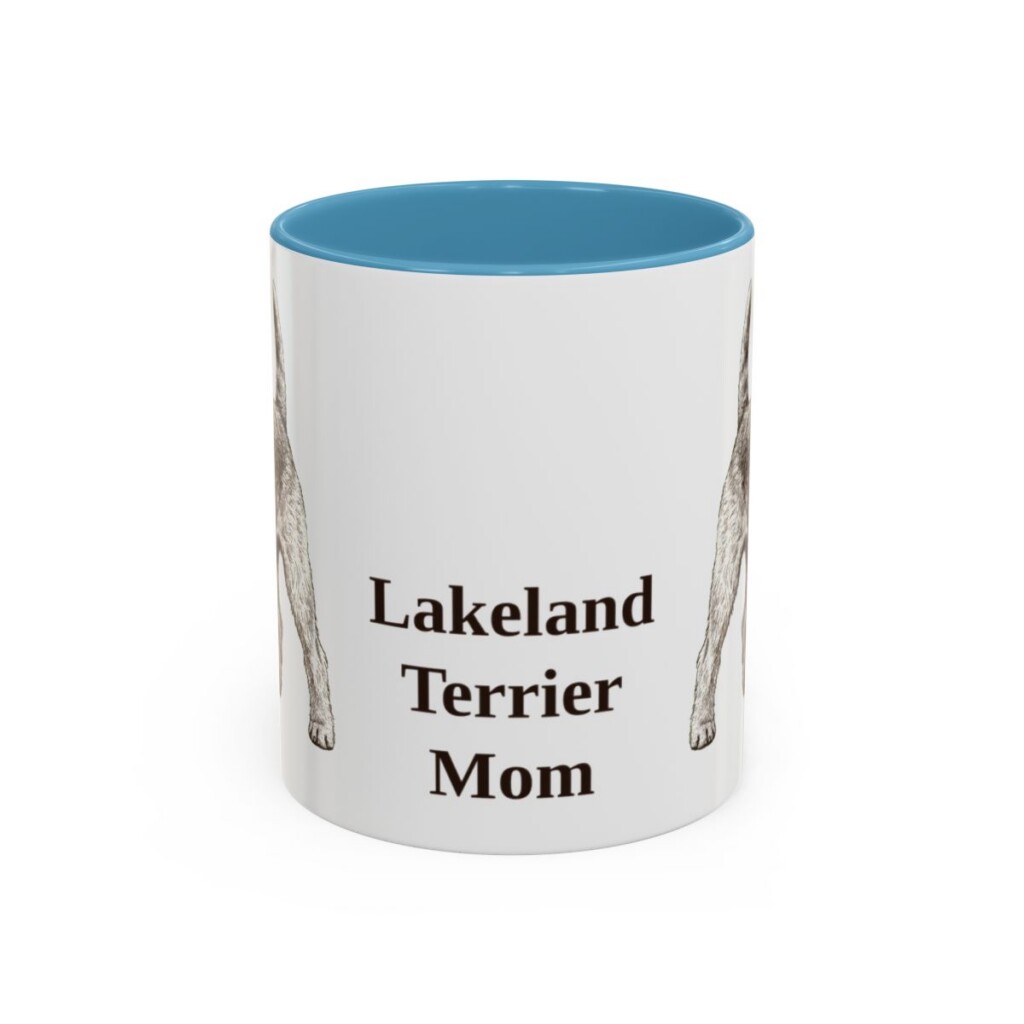lakeland-terrier-mug-mom-light-blue-1 11oz Lakeland Terrier Dog Mom Mug, Vintage Sketch Coffee Mug, Dog Mom Gift