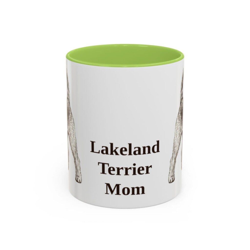 lakeland-terrier-mug-mom-light-green-1 11oz Lakeland Terrier Dog Mom Mug, Vintage Sketch Coffee Mug, Dog Mom Gift