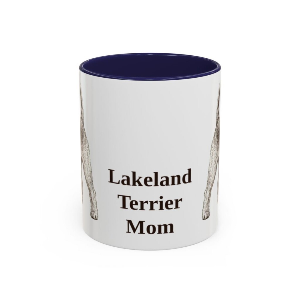 lakeland-terrier-mug-mom-navy-1 11oz Lakeland Terrier Dog Mom Mug, Vintage Sketch Coffee Mug, Dog Mom Gift