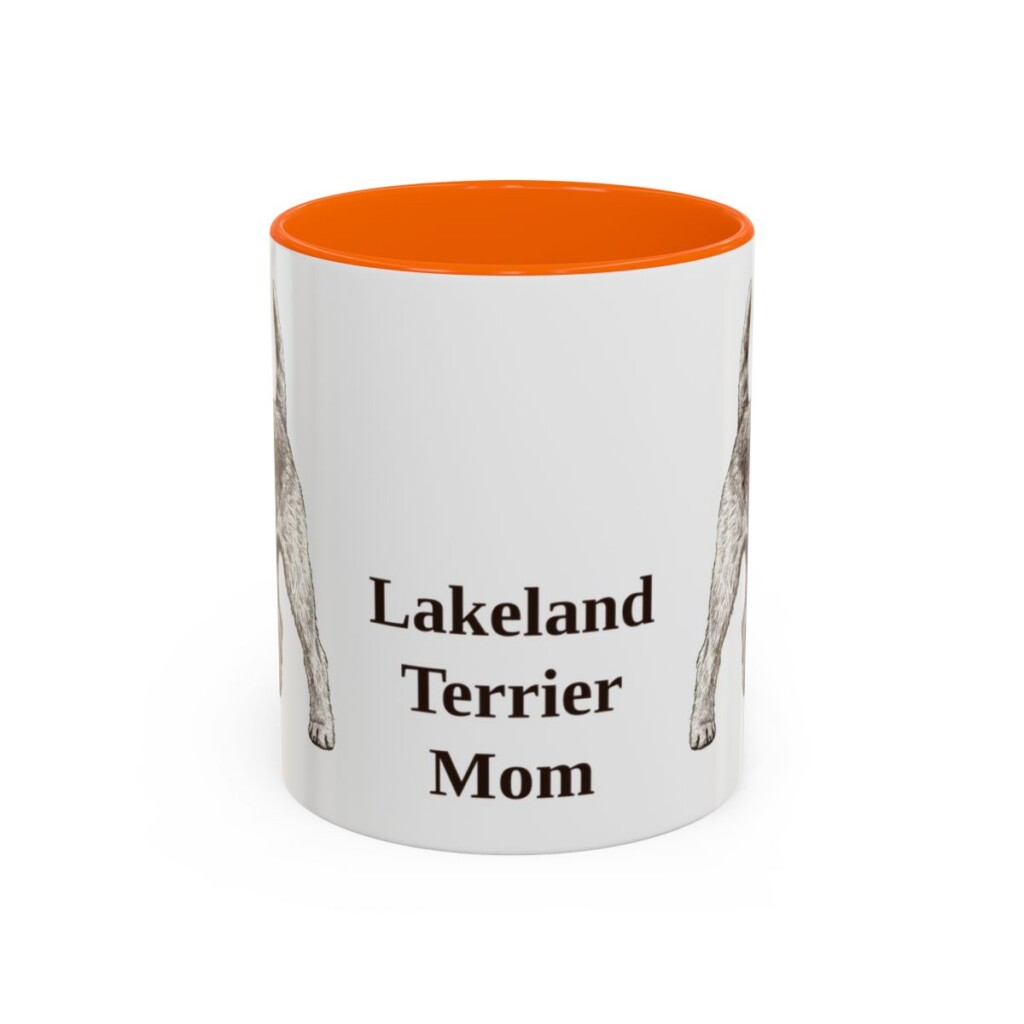 lakeland-terrier-mug-mom-orange-1 11oz Lakeland Terrier Dog Mom Mug, Vintage Sketch Coffee Mug, Dog Mom Gift
