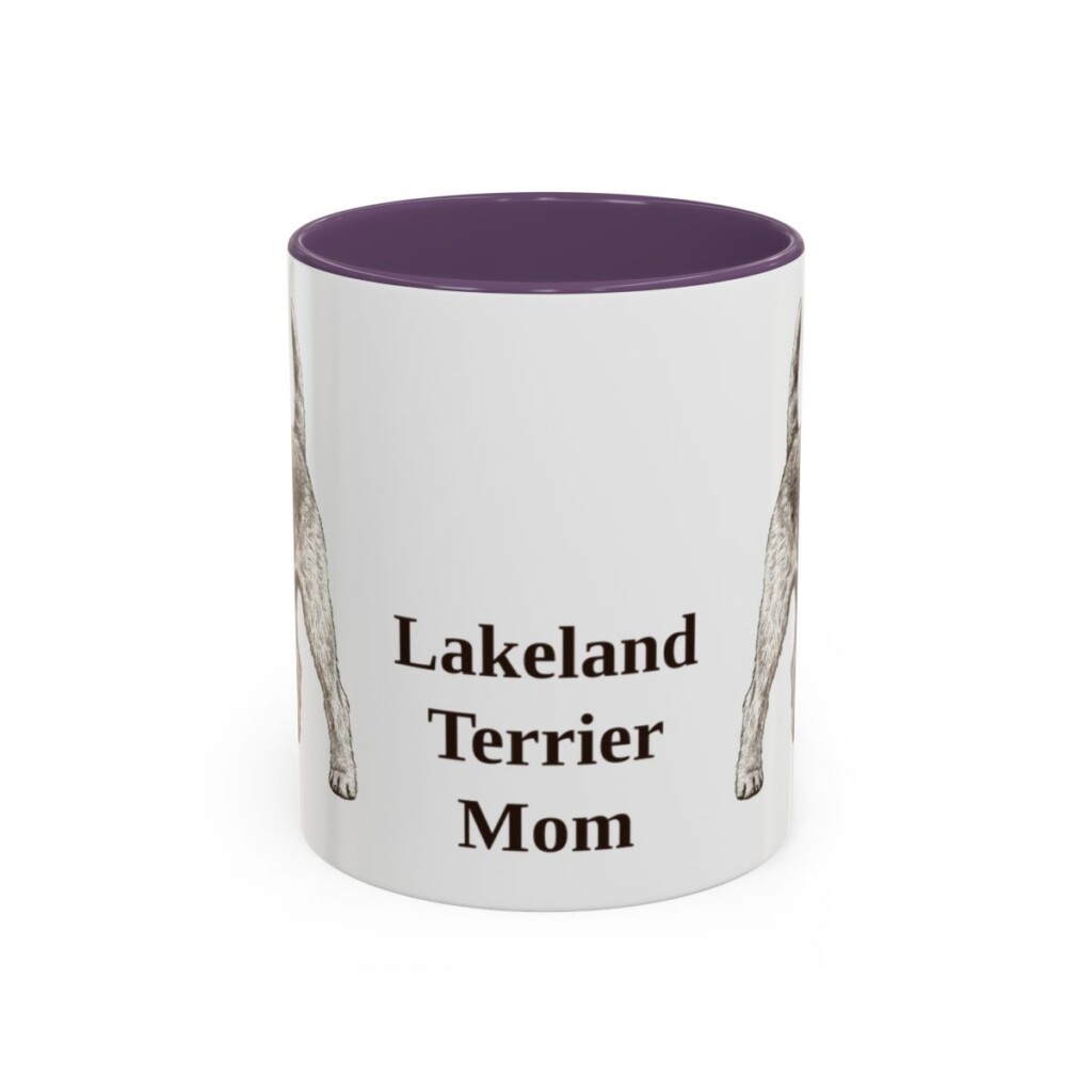 lakeland-terrier-mug-mom-purple-1 11oz Lakeland Terrier Dog Mom Mug, Vintage Sketch Coffee Mug, Dog Mom Gift