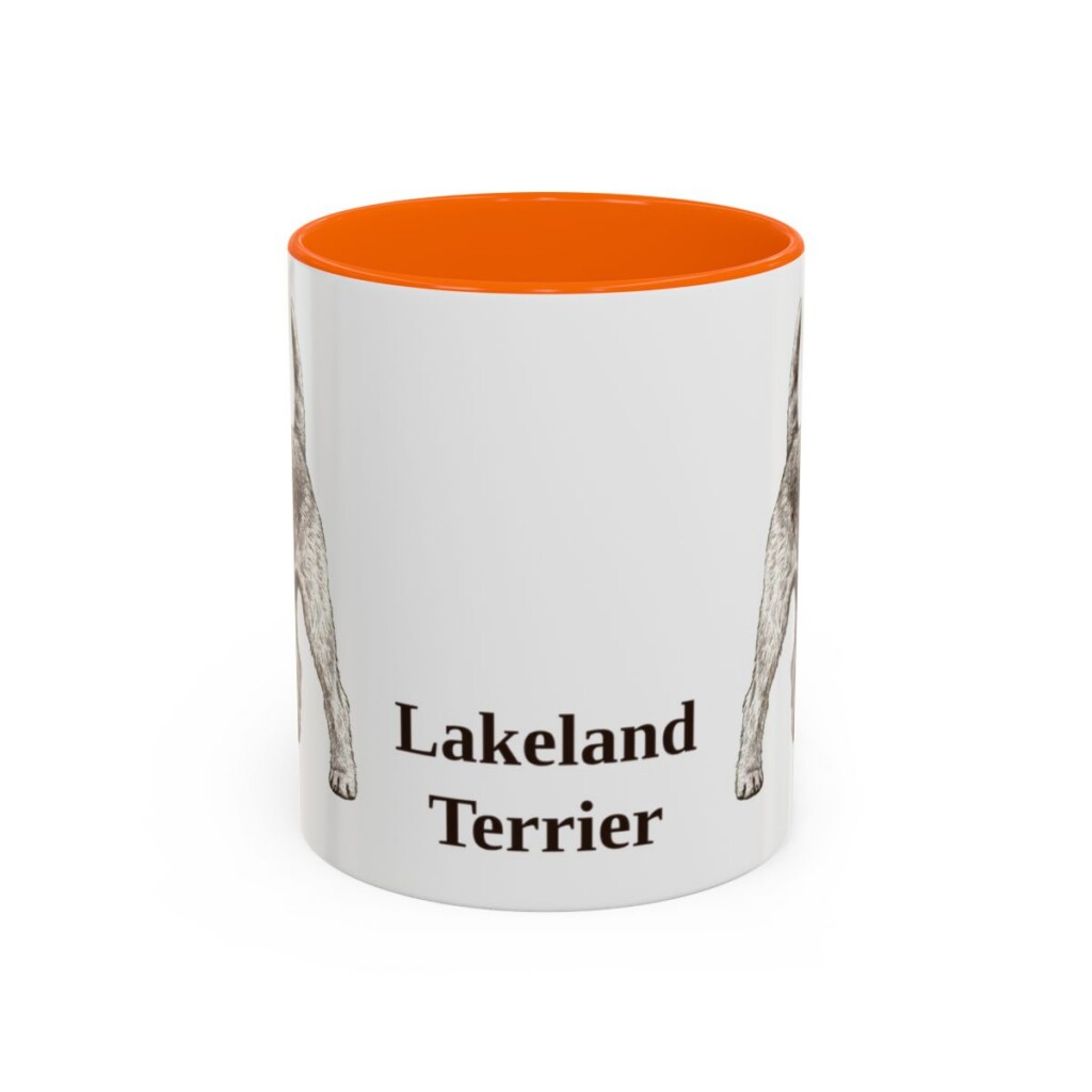 lakeland-terrier-mug-orange-3 11oz Lakeland Terrier Mug, Vintage Dog Portrait Coffee Mug, Dog Lover Gift