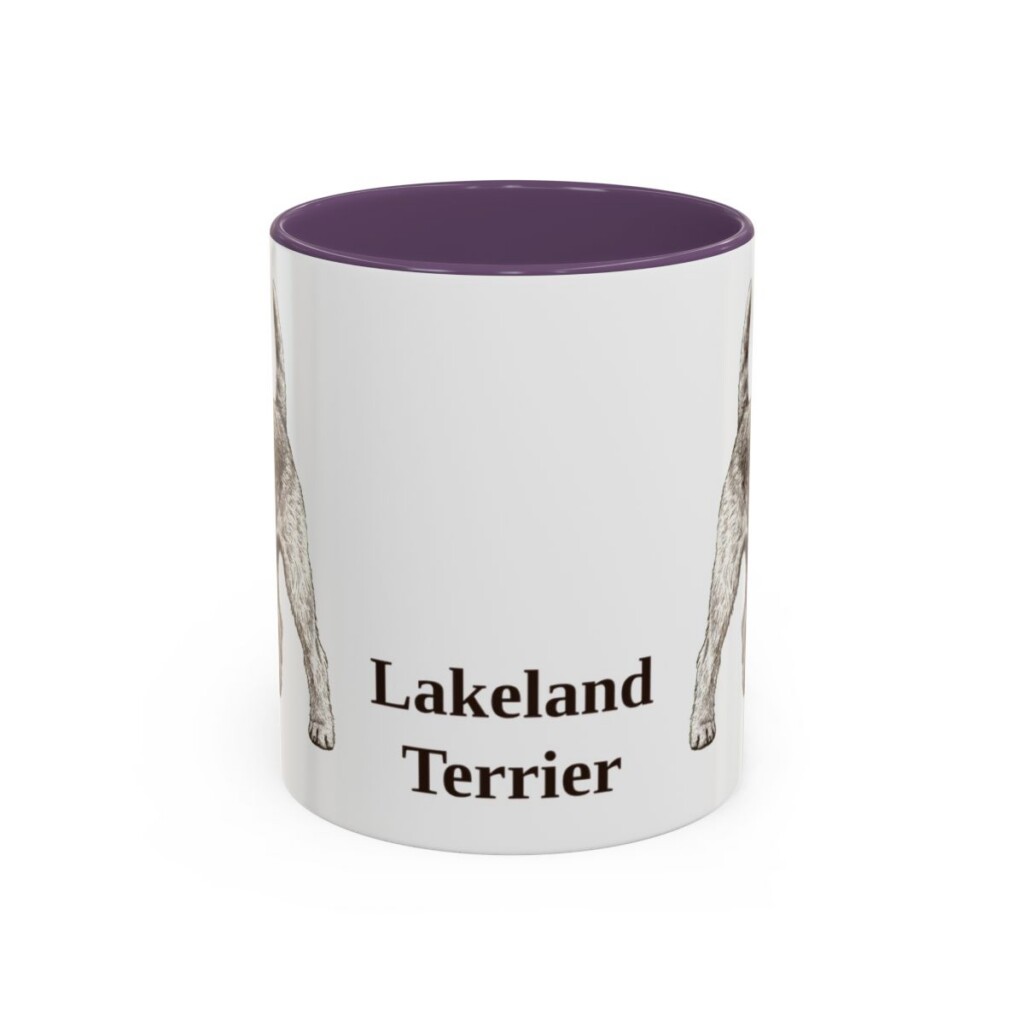 lakeland-terrier-mug-purple-1 11oz Lakeland Terrier Mug, Vintage Dog Portrait Coffee Mug, Dog Lover Gift