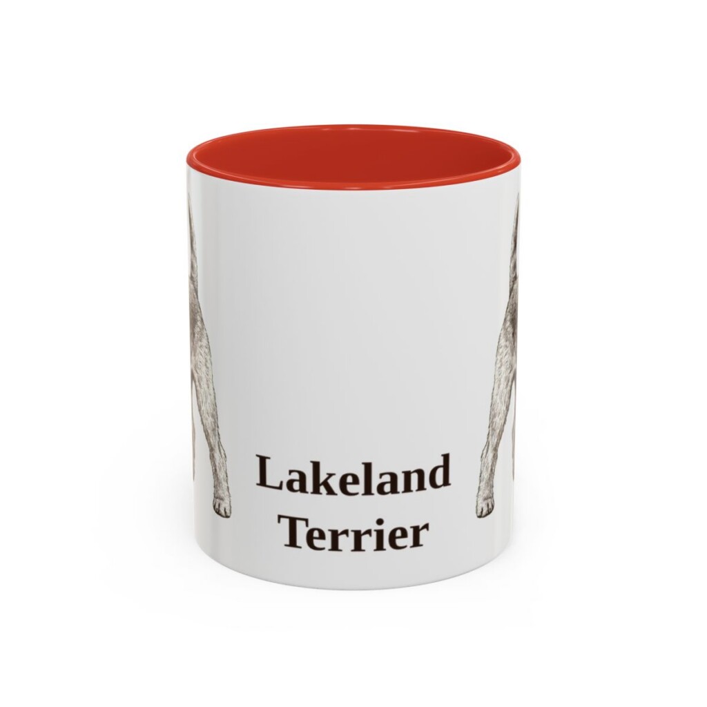 lakeland-terrier-mug-red-3 11oz Lakeland Terrier Mug, Vintage Dog Portrait Coffee Mug, Dog Lover Gift