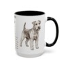 15oz Lakeland Terrier Mug, Illustrated Dog Breed Facts Coffee Mug, Vintage Dog Keepsake Gift