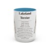 15oz Lakeland Terrier Mug, Illustrated Dog Breed Facts Coffee Mug, Vintage Dog Keepsake Gift