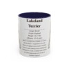lakeland-terrier-mug-writeup-navy-1 11oz Lakeland Terrier Mug, Illustrated Dog Breed Facts Coffee Mug, Vintage Dog Keepsake Gift