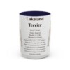 15oz Lakeland Terrier Mug, Illustrated Dog Breed Facts Coffee Mug, Vintage Dog Keepsake Gift