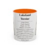 lakeland-terrier-mug-writeup-orange-1 11oz Lakeland Terrier Mug, Illustrated Dog Breed Facts Coffee Mug, Vintage Dog Keepsake Gift