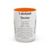 15oz Lakeland Terrier Mug, Illustrated Dog Breed Facts Coffee Mug, Vintage Dog Keepsake Gift
