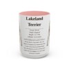 15oz Lakeland Terrier Mug, Illustrated Dog Breed Facts Coffee Mug, Vintage Dog Keepsake Gift