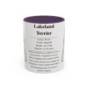 lakeland-terrier-mug-writeup-purple-1 11oz Lakeland Terrier Mug, Illustrated Dog Breed Facts Coffee Mug, Vintage Dog Keepsake Gift