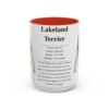 15oz Lakeland Terrier Mug, Illustrated Dog Breed Facts Coffee Mug, Vintage Dog Keepsake Gift