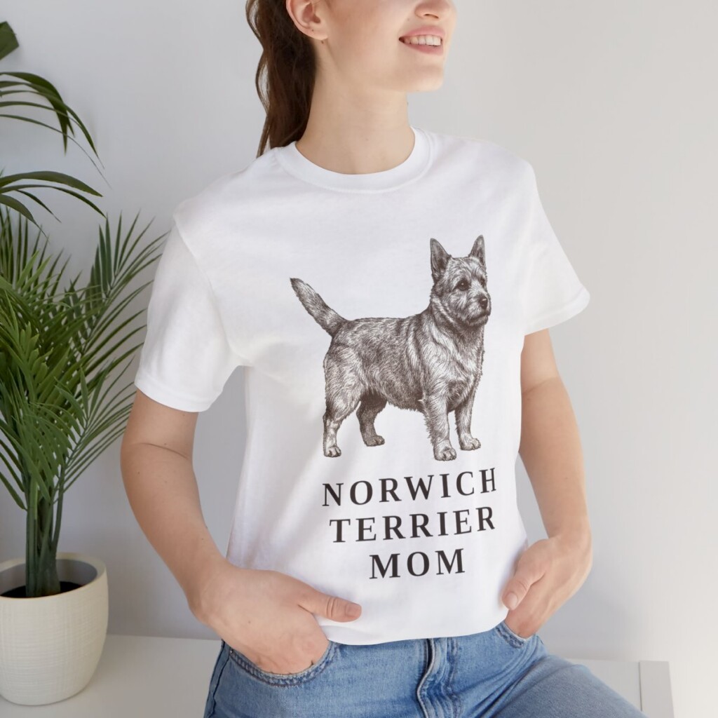 Norwich Terrier Mom Shirt, Vintage Dog Sketch Tee, Dog Mom Gift