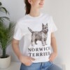 Norwich Terrier Shirt, Vintage Dog Sketch Tee, Dog Lover Gift, Norwich Terrier Lover