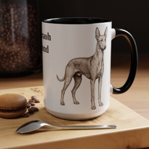15oz Pharaoh Hound Mug, Vintage Dog Portrait Coffee Mug, Dog Lover Gift