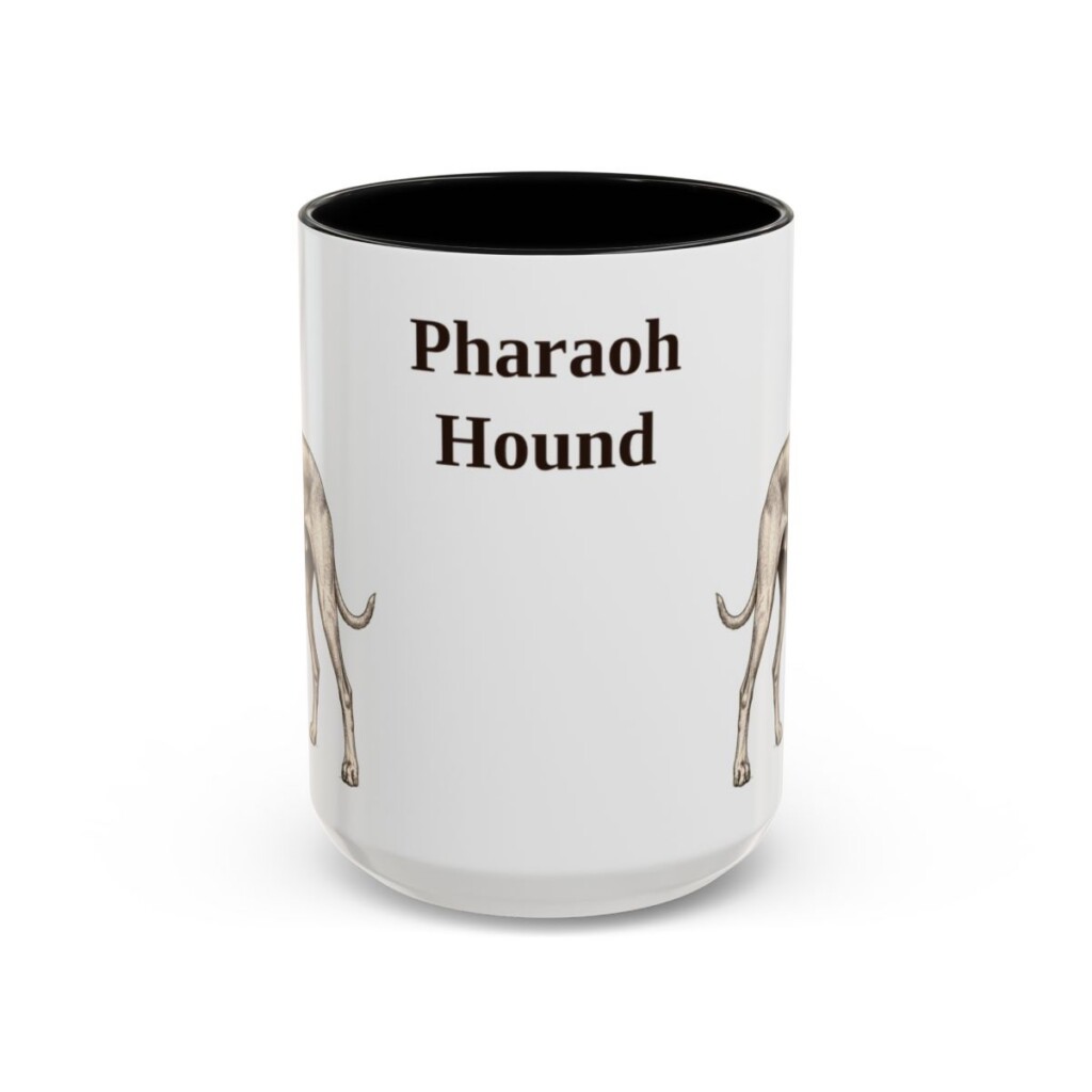 15oz Pharaoh Hound Mug, Vintage Dog Portrait Coffee Mug, Dog Lover Gift