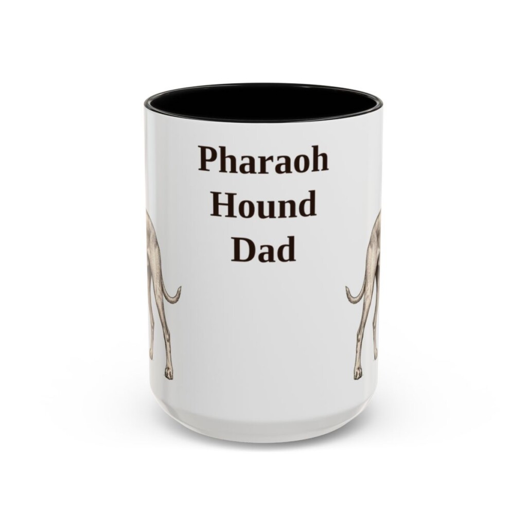 15oz Pharaoh Hound Dog Dad Mug, Vintage Sketch Coffee Mug, Dog Dad Gift