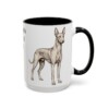 15oz Pharaoh Hound Dog Dad Mug, Vintage Sketch Coffee Mug, Dog Dad Gift