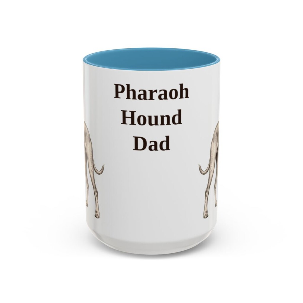 15oz Pharaoh Hound Dog Dad Mug, Vintage Sketch Coffee Mug, Dog Dad Gift