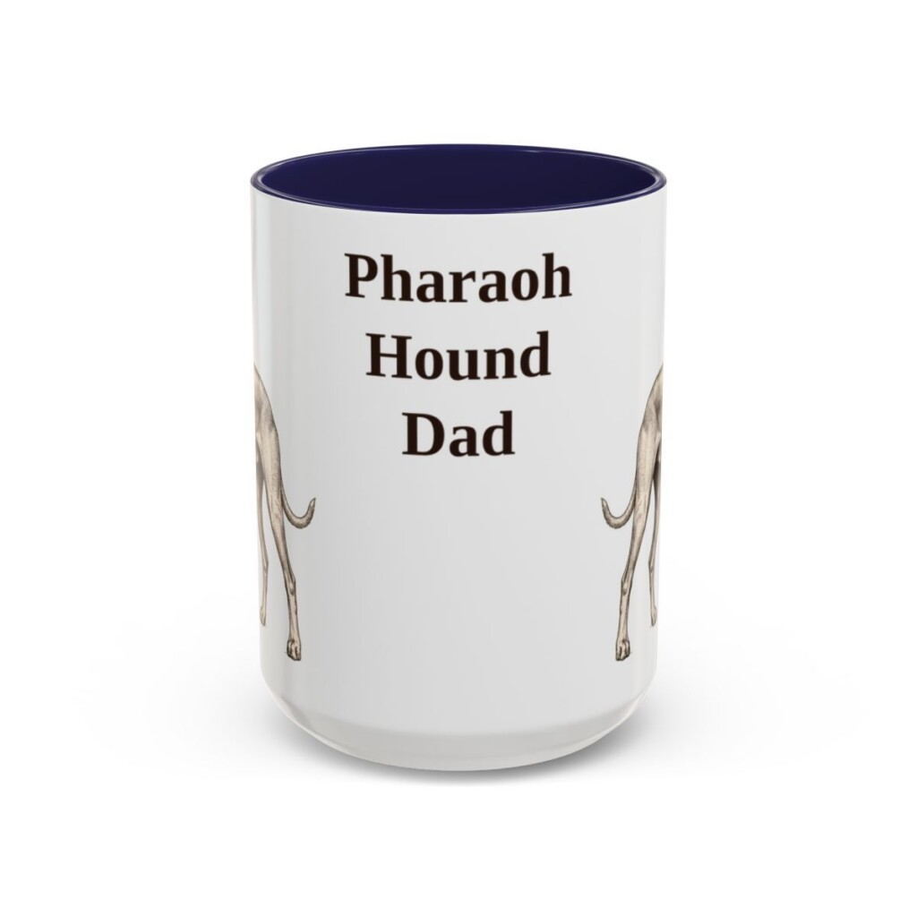 15oz Pharaoh Hound Dog Dad Mug, Vintage Sketch Coffee Mug, Dog Dad Gift