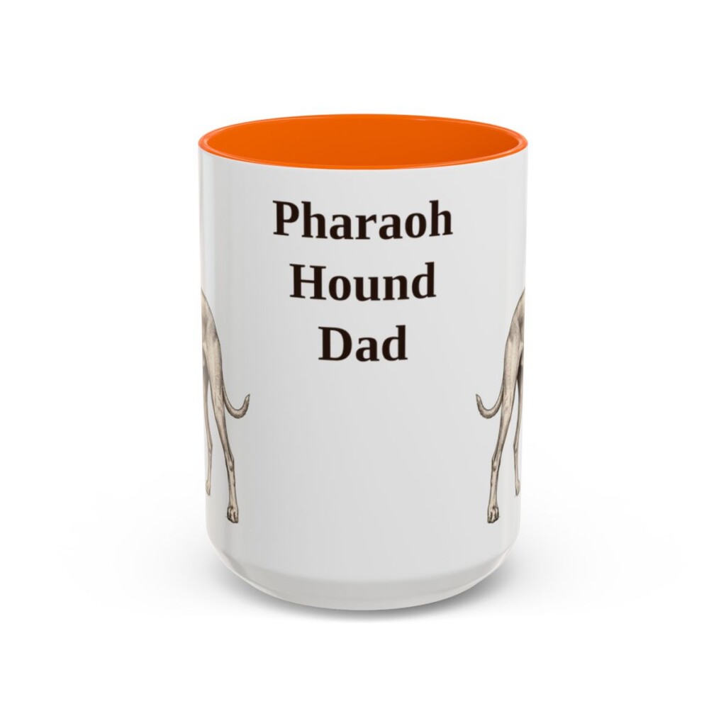 15oz Pharaoh Hound Dog Dad Mug, Vintage Sketch Coffee Mug, Dog Dad Gift