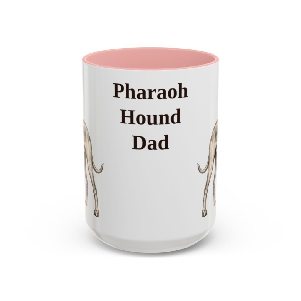 15oz Pharaoh Hound Dog Dad Mug, Vintage Sketch Coffee Mug, Dog Dad Gift