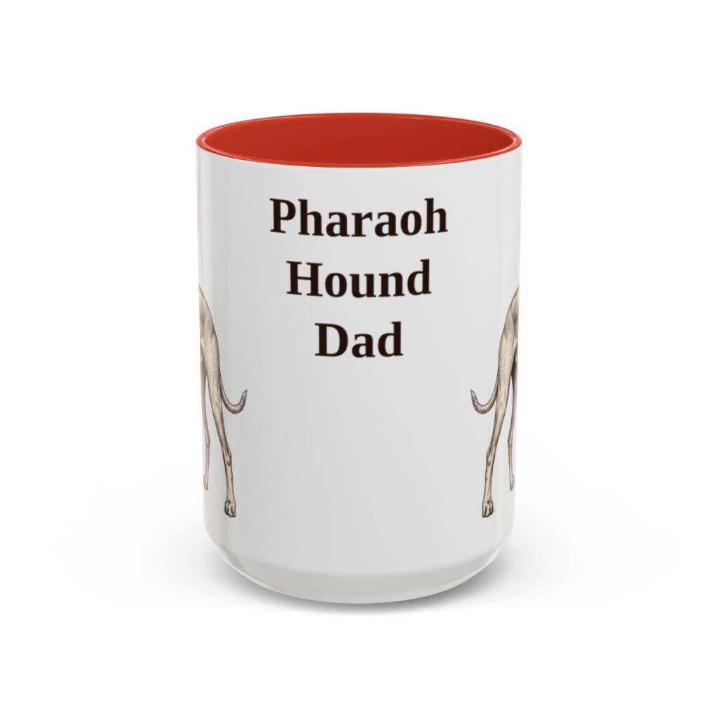 15oz Pharaoh Hound Dog Dad Mug, Vintage Sketch Coffee Mug, Dog Dad Gift