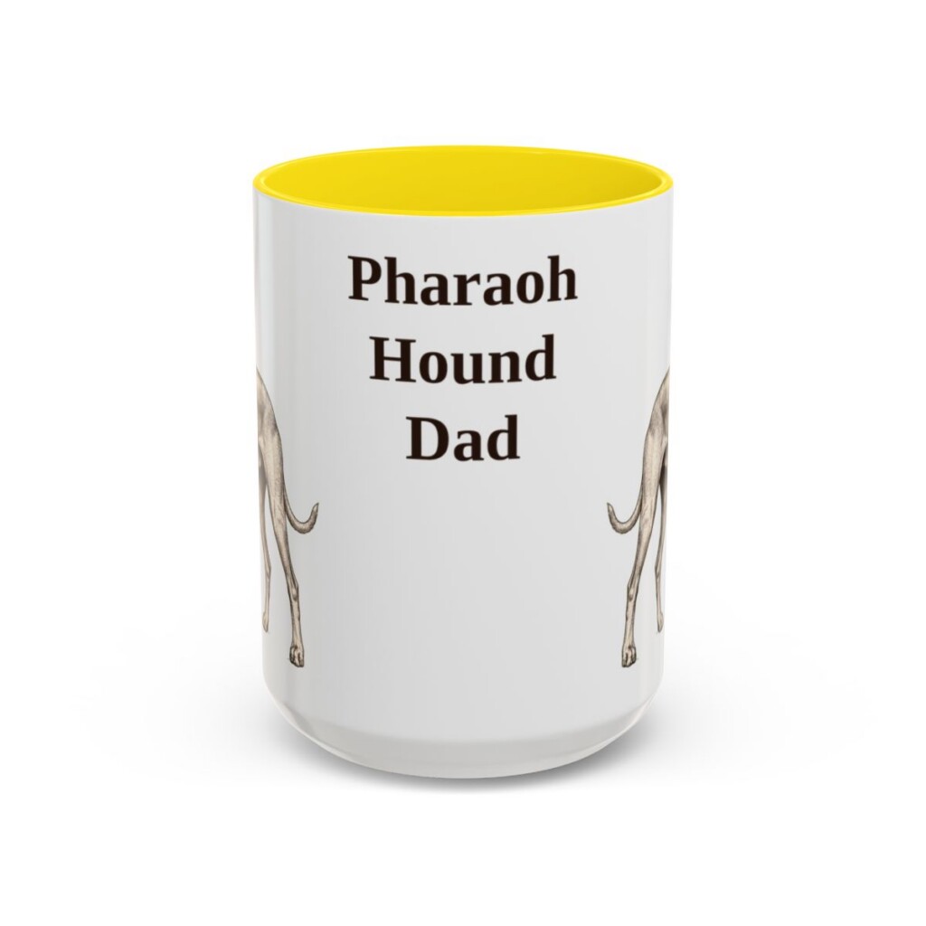 15oz Pharaoh Hound Dog Dad Mug, Vintage Sketch Coffee Mug, Dog Dad Gift