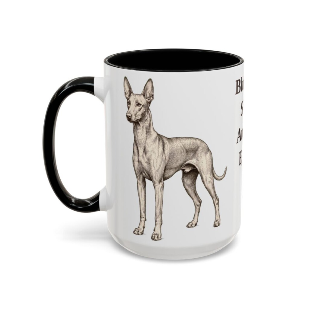 15oz Funny Pharaoh Hound Mug, Blushing Since Ancient Egypt, Vintage Dog Coffee Mug, Dog Lover Gift