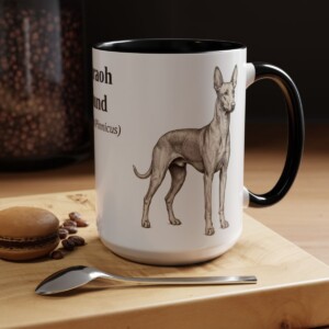 15oz Pharaoh Hound Latin Mug, Pharaoh Hound, Vintage Dog Coffee Mug, Dog Lover Gift