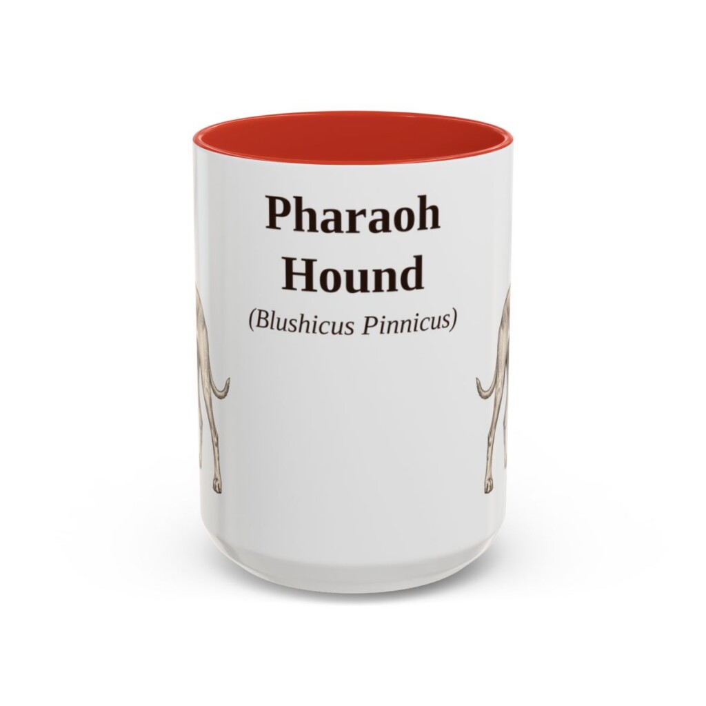 15oz Pharaoh Hound Latin Mug, Pharaoh Hound, Vintage Dog Coffee Mug, Dog Lover Gift