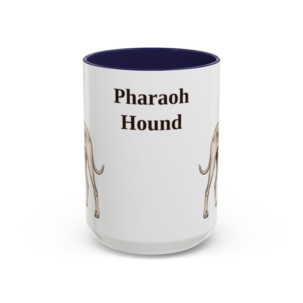 15oz Pharaoh Hound Mug, Vintage Dog Portrait Coffee Mug, Dog Lover Gift