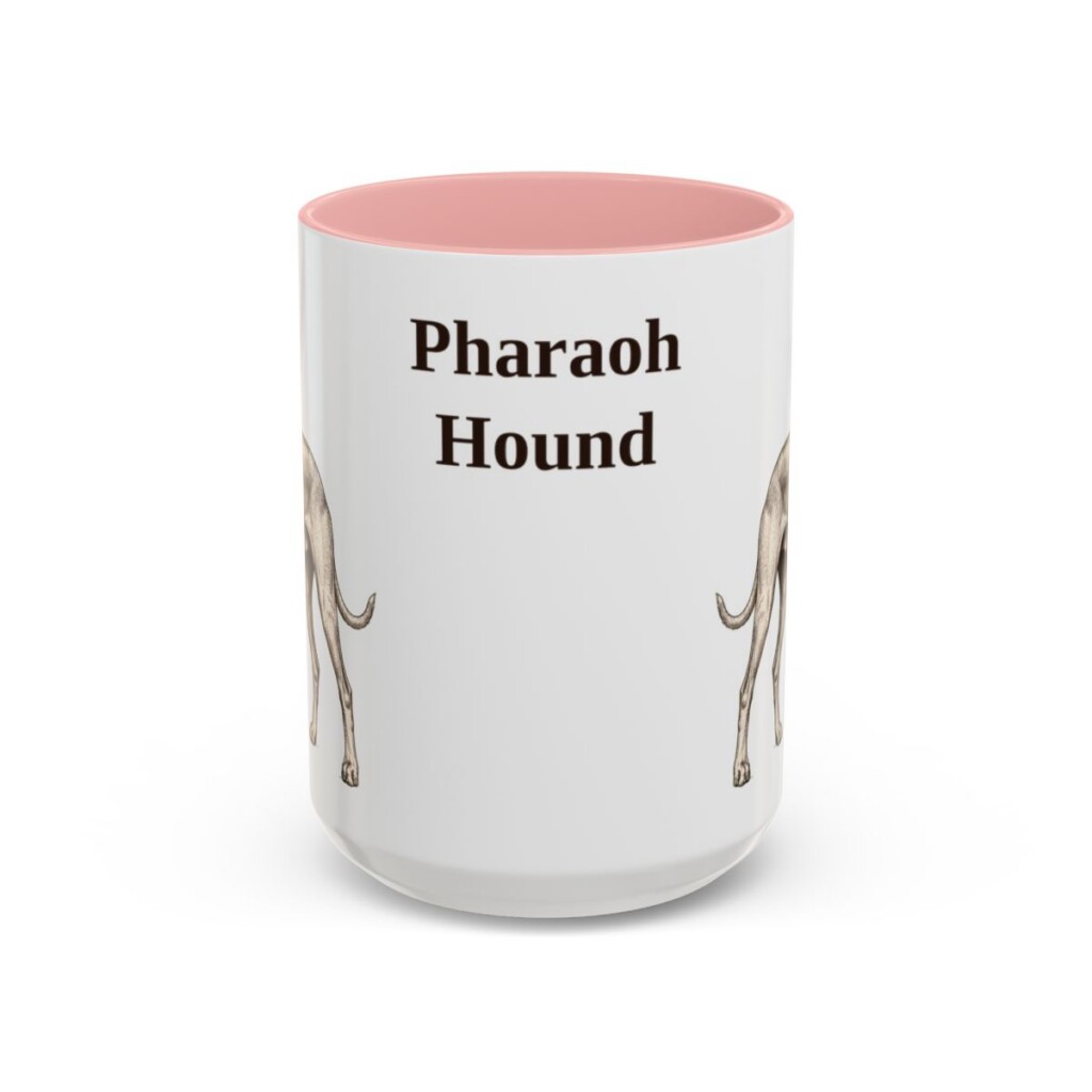 15oz Pharaoh Hound Mug, Vintage Dog Portrait Coffee Mug, Dog Lover Gift