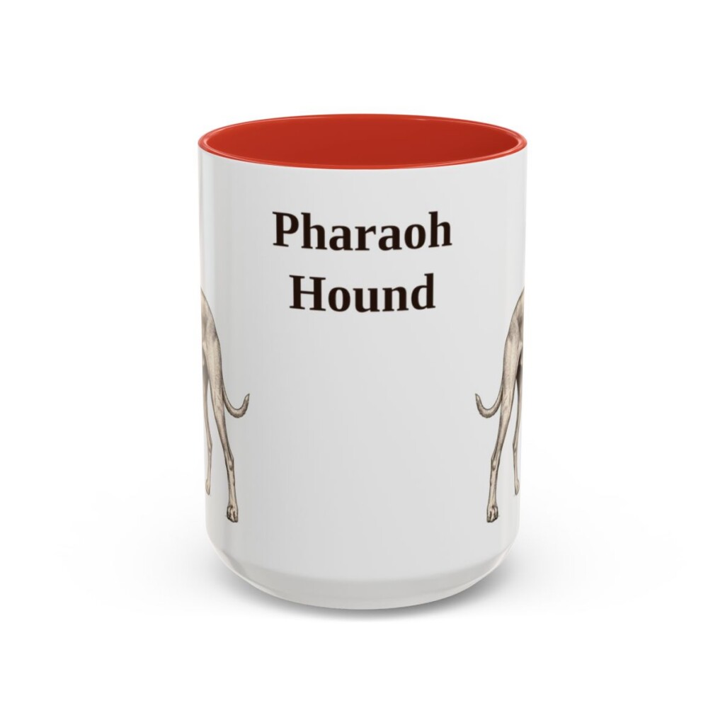15oz Pharaoh Hound Mug, Vintage Dog Portrait Coffee Mug, Dog Lover Gift