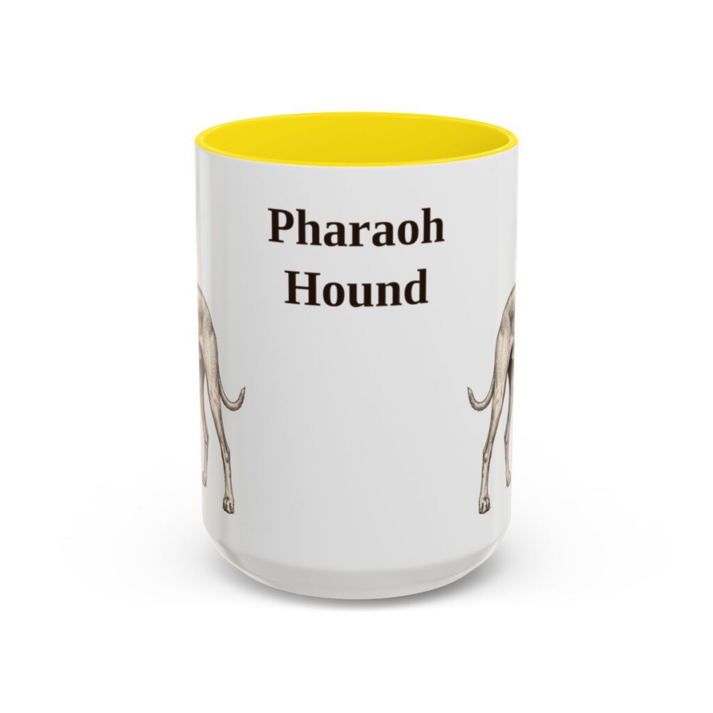 15oz Pharaoh Hound Mug, Vintage Dog Portrait Coffee Mug, Dog Lover Gift