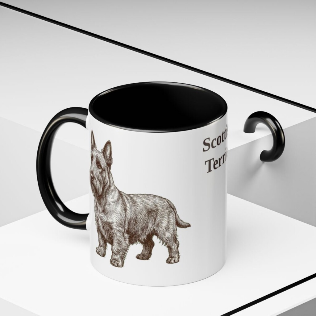 scottish-terrier-mug-black-context-2-1 11oz Scottish Terrier Mug, Vintage Dog Portrait Coffee Mug, Dog Lover Gift