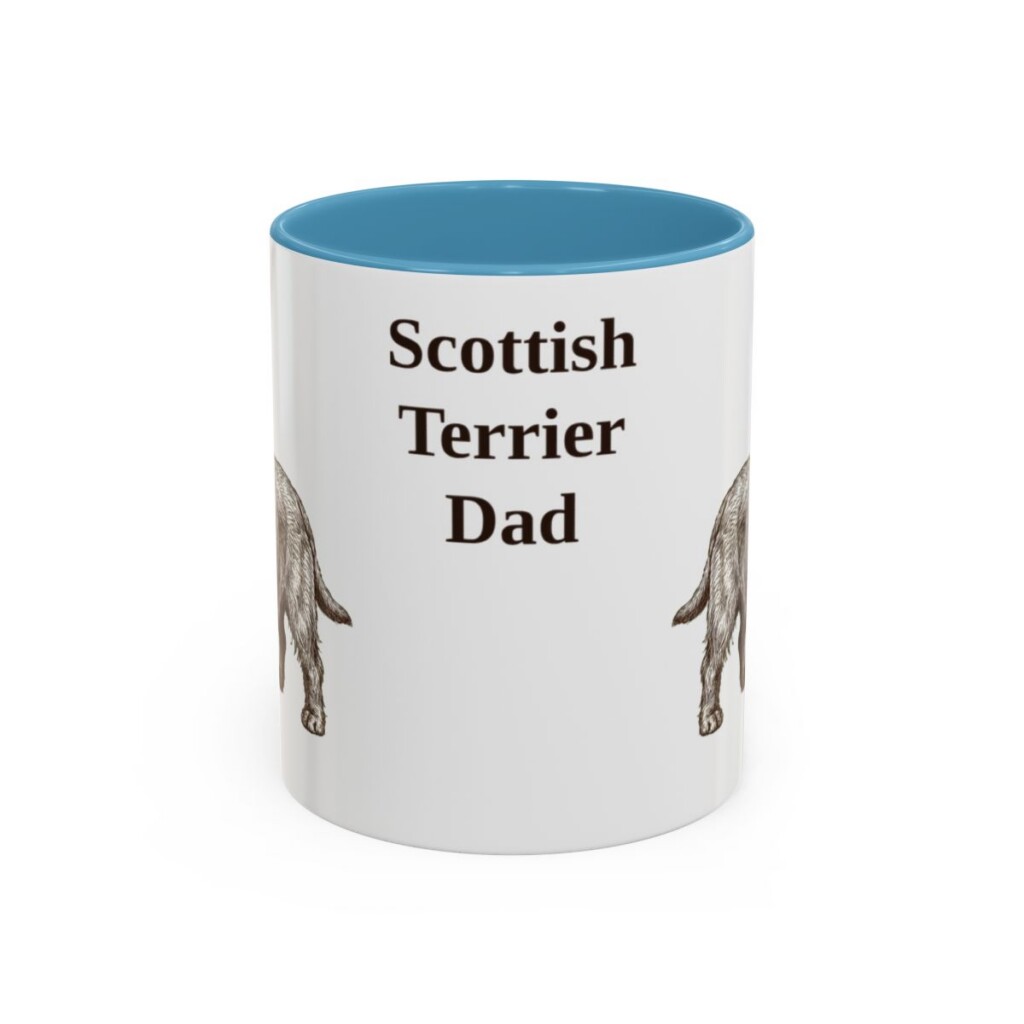 11oz Scottish Terrier Dog Dad Mug, Vintage Sketch Coffee Mug, Dog Dad Gift