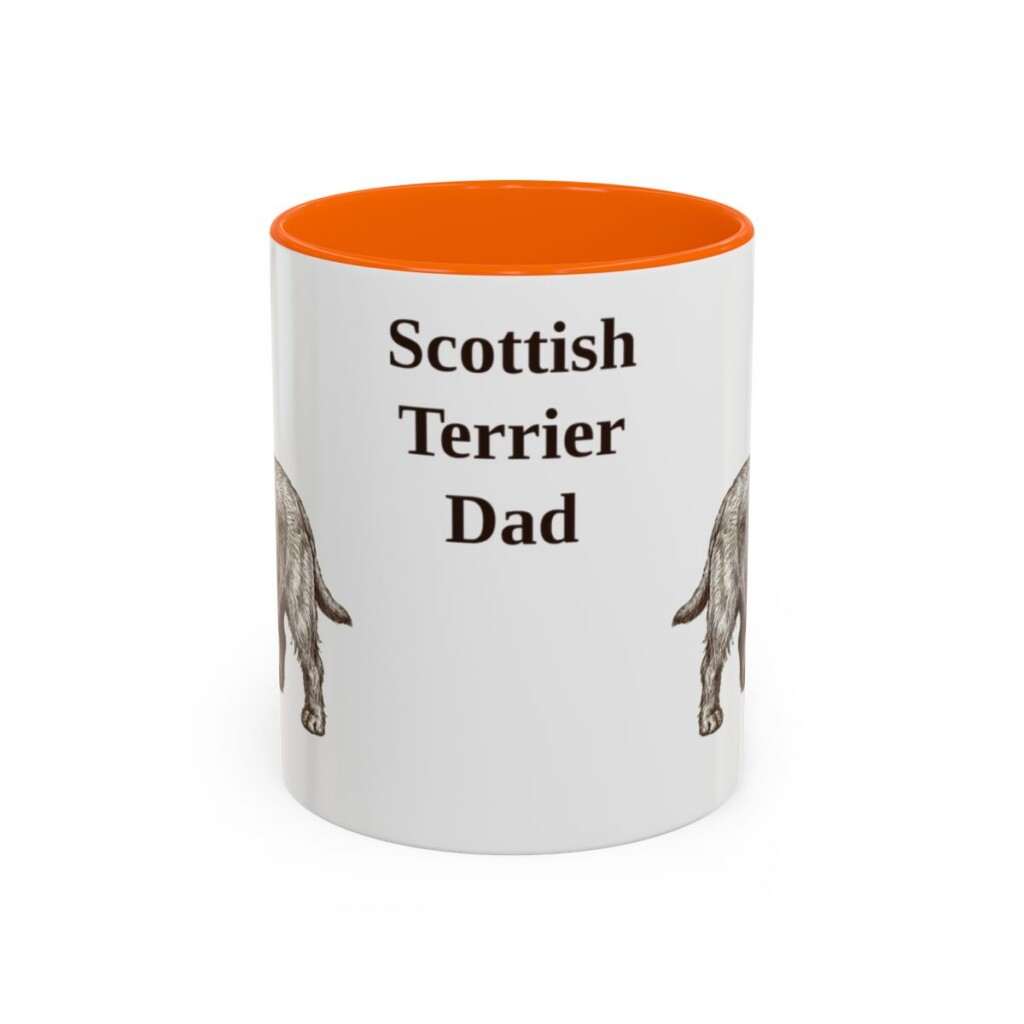 11oz Scottish Terrier Dog Dad Mug, Vintage Sketch Coffee Mug, Dog Dad Gift