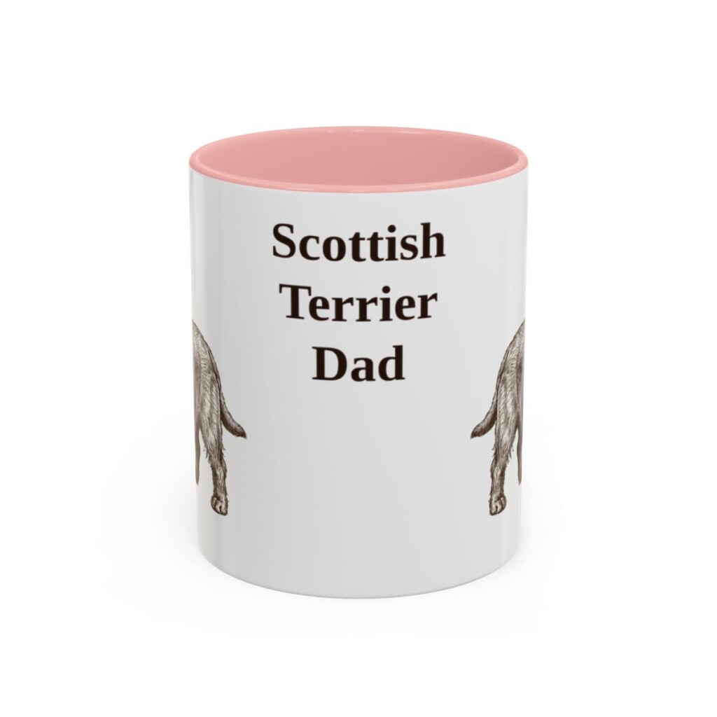 11oz Scottish Terrier Dog Dad Mug, Vintage Sketch Coffee Mug, Dog Dad Gift
