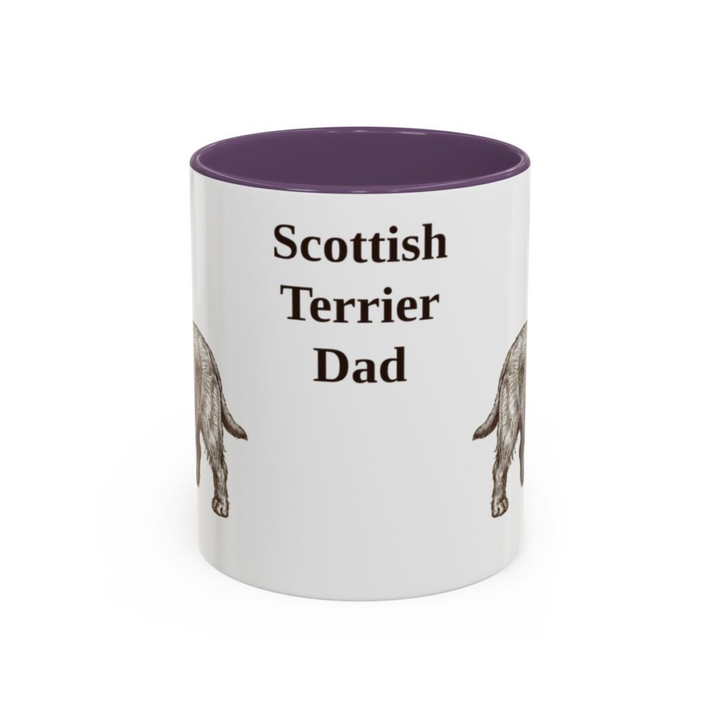 11oz Scottish Terrier Dog Dad Mug, Vintage Sketch Coffee Mug, Dog Dad Gift