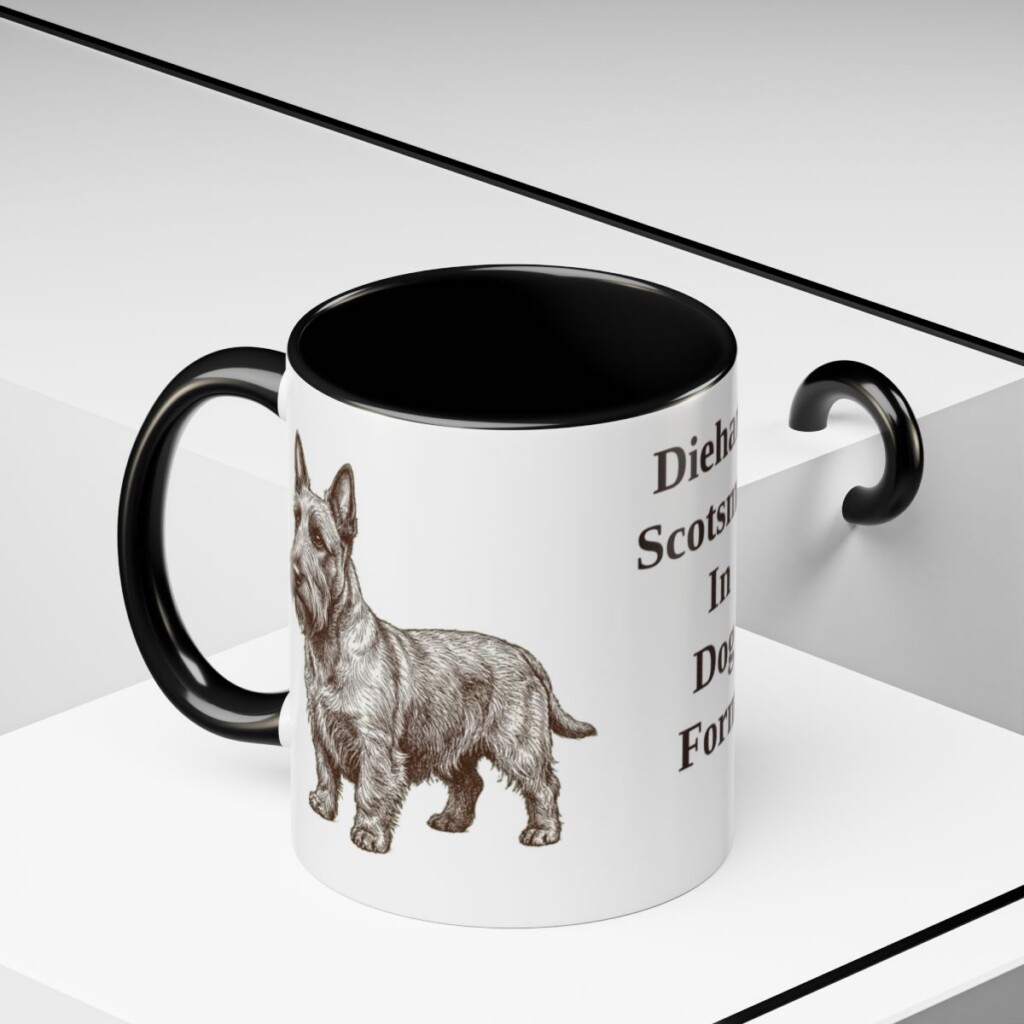 11oz Funny Scottish Terrier Mug, Diehard Scotsman In Dog Form, Vintage Dog Coffee Mug, Dog Lover Gift