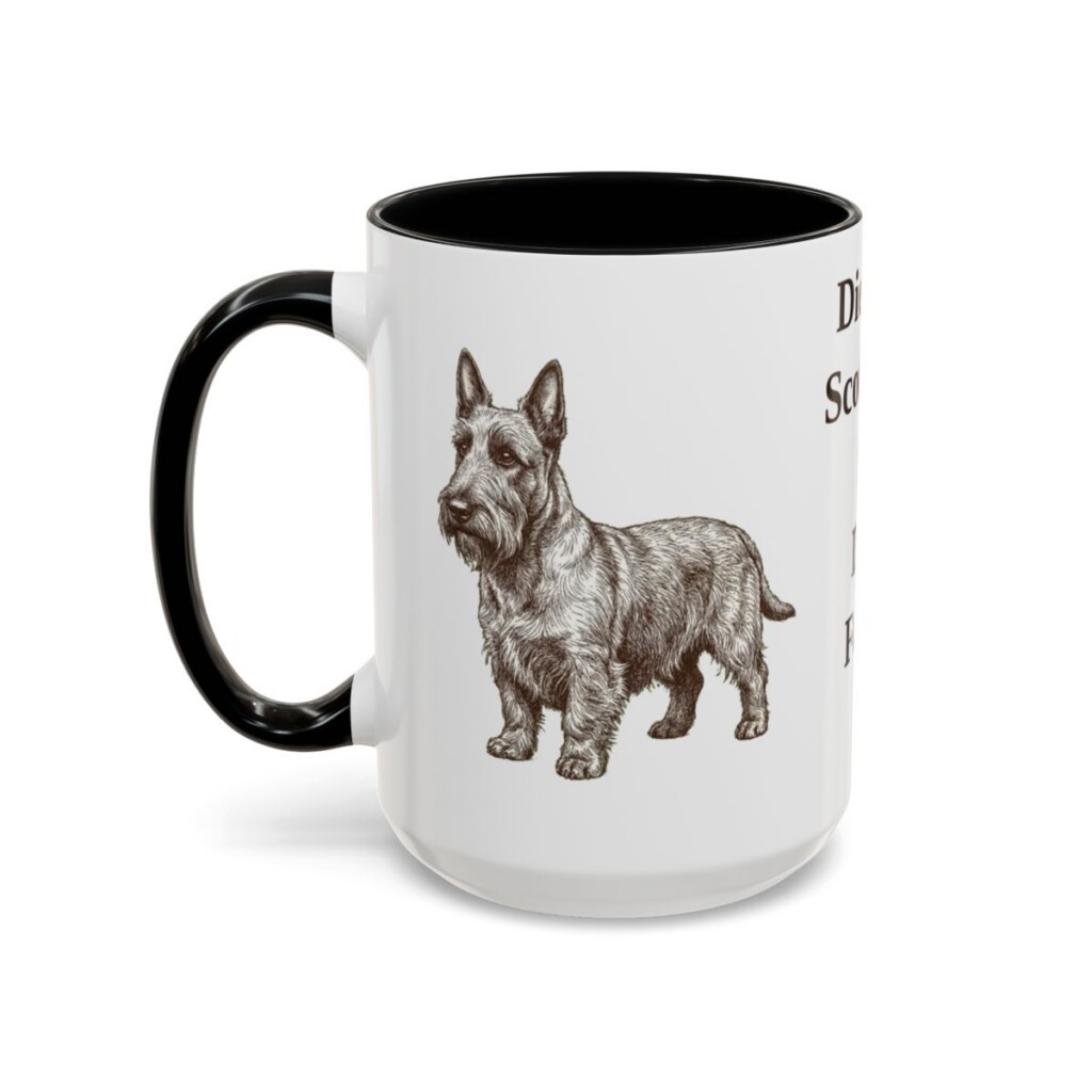 15oz Funny Scottish Terrier Mug, Diehard Scotsman In Dog Form, Vintage Dog Coffee Mug, Dog Lover Gift