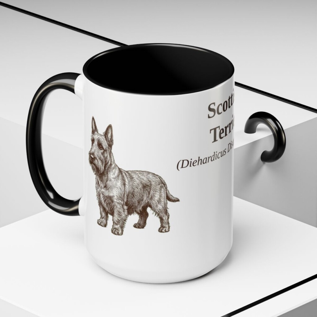 scottish-terrier-mug-latin-black-context-2-1 15oz Scottish Terrier Latin Mug, Scottish Terrier, Vintage Dog Coffee Mug, Dog Lover Gift