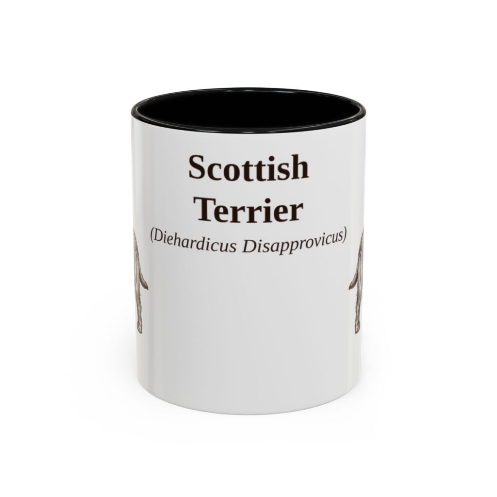 11oz Scottish Terrier Latin Mug, Scottish Terrier, Vintage Dog Coffee Mug, Dog Lover Gift