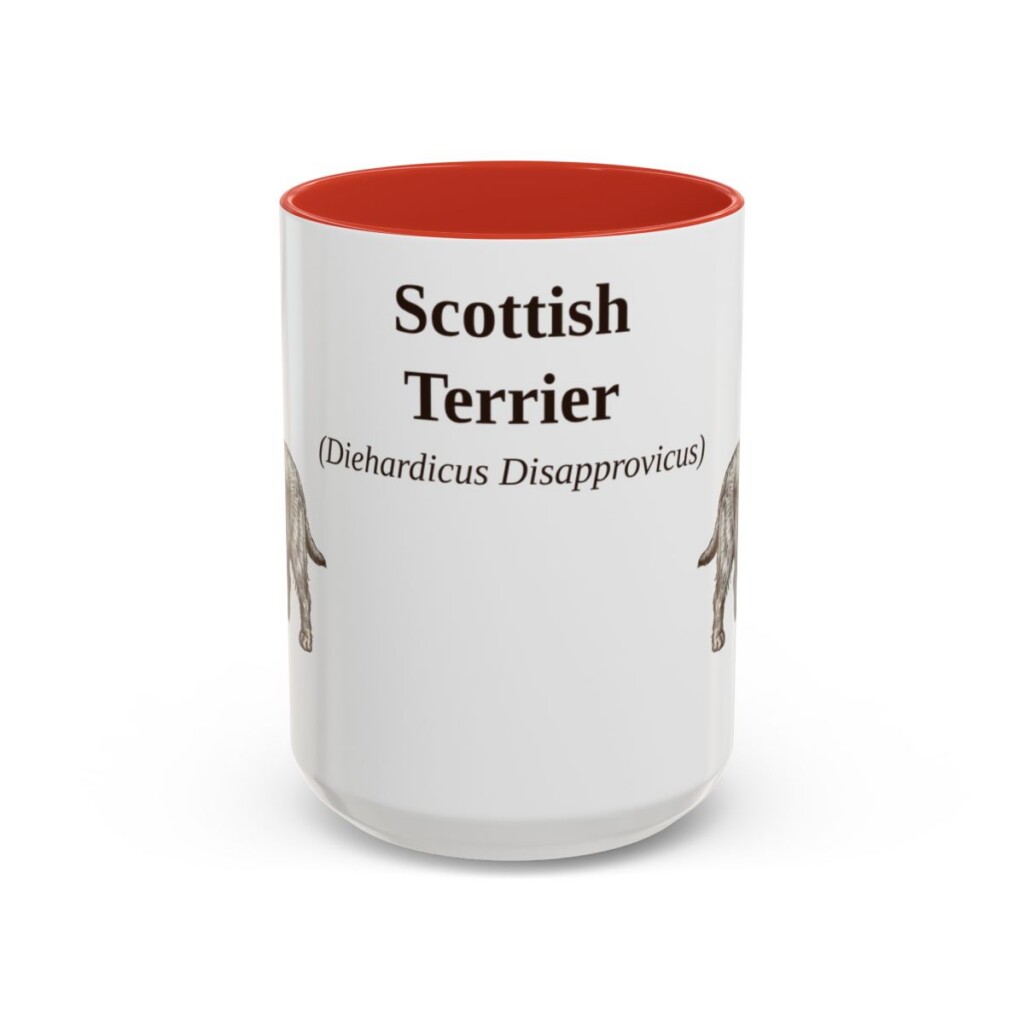 scottish-terrier-mug-latin-red-1 15oz Scottish Terrier Latin Mug, Scottish Terrier, Vintage Dog Coffee Mug, Dog Lover Gift